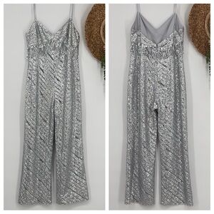 SAYLOR Silver Sequin Jumpsuit